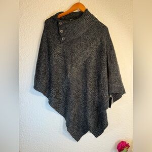 Karen Scott Marled Cape‎ Turbo Cardigan Black Ash. Women’s Size L/XL. NWT